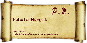 Puhola Margit névjegykártya